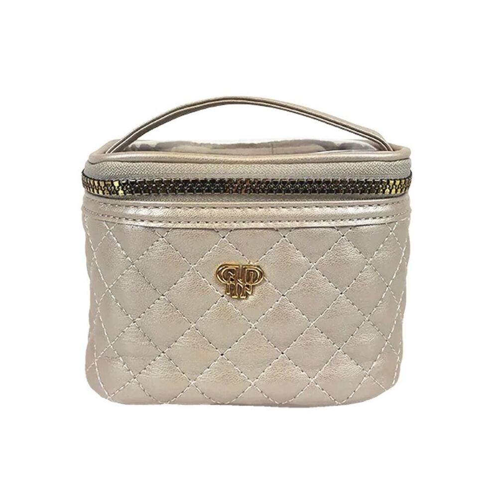 PurseN Getaway Jewelry Case - Pearl Quilted Vegan Leather